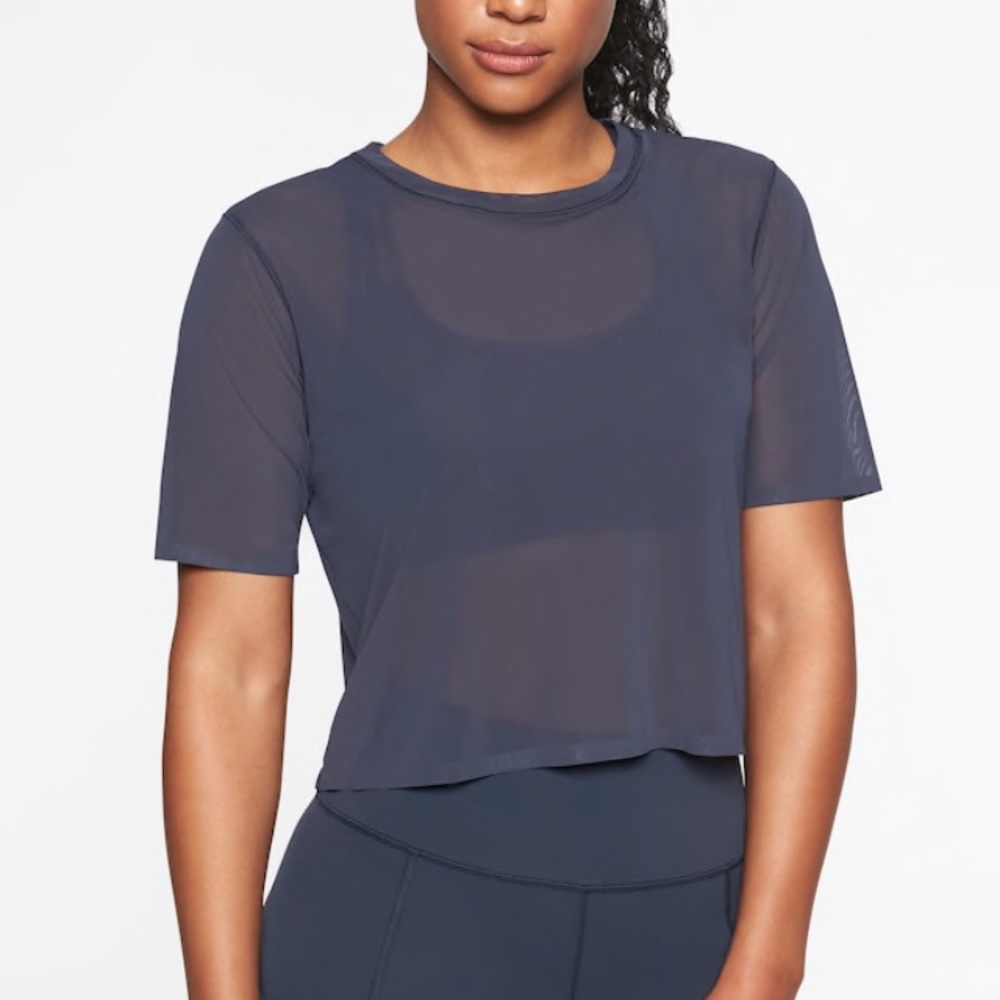 Athleta micro mesh tee